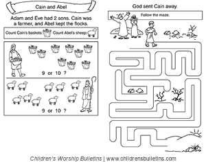 Sunday school activities about Cain and Abel Sunday school activities about Cain and Abel