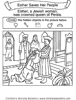 Sunday school activity about Esther for ages 3-6 Sunday school activity about Esther for ages 3-6