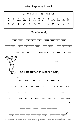Sunday school activity about Gideon for ages 7-12 Sunday school activity about Gideon for ages 7-12