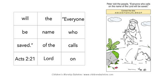 Children's church bulleting about Pentecost for ages 3-6 Children's church bulleting about Pentecost for ages 3-6