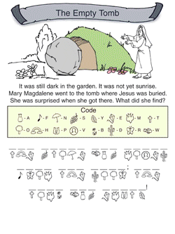 code puzzle for Sunday School Easter Activities code puzzle Code Game for Sunday School Easter Activities